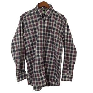 Forsyth of Canada Men's Casual Button-Down Shirt Purple Plaid L Long Sleeve